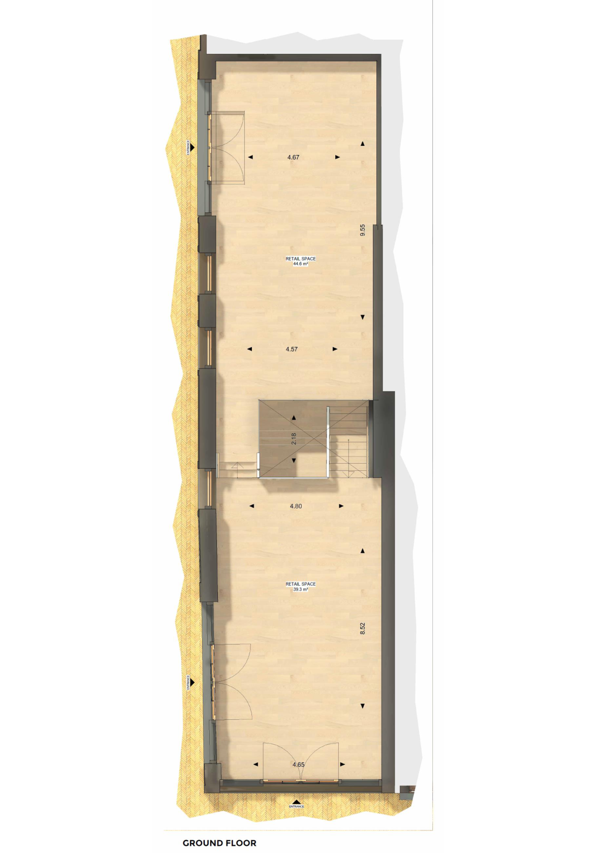 Plattegrond 2 van Herestraat 68 in Groningen