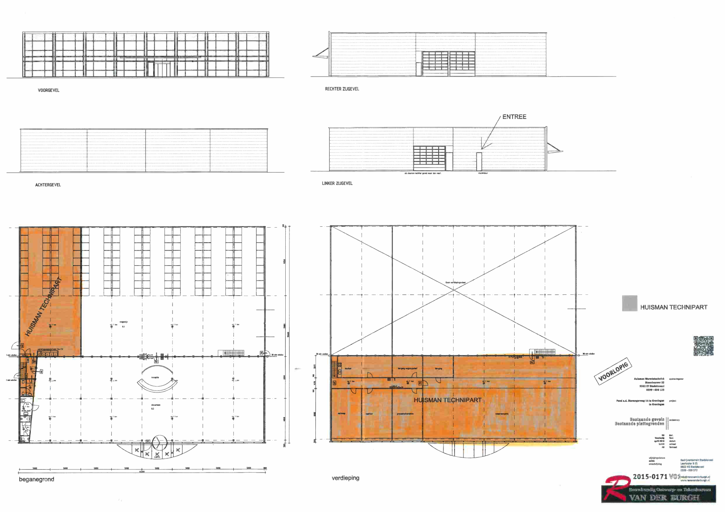 Plattegrond 1 van Stavangerweg 14 in Groningen