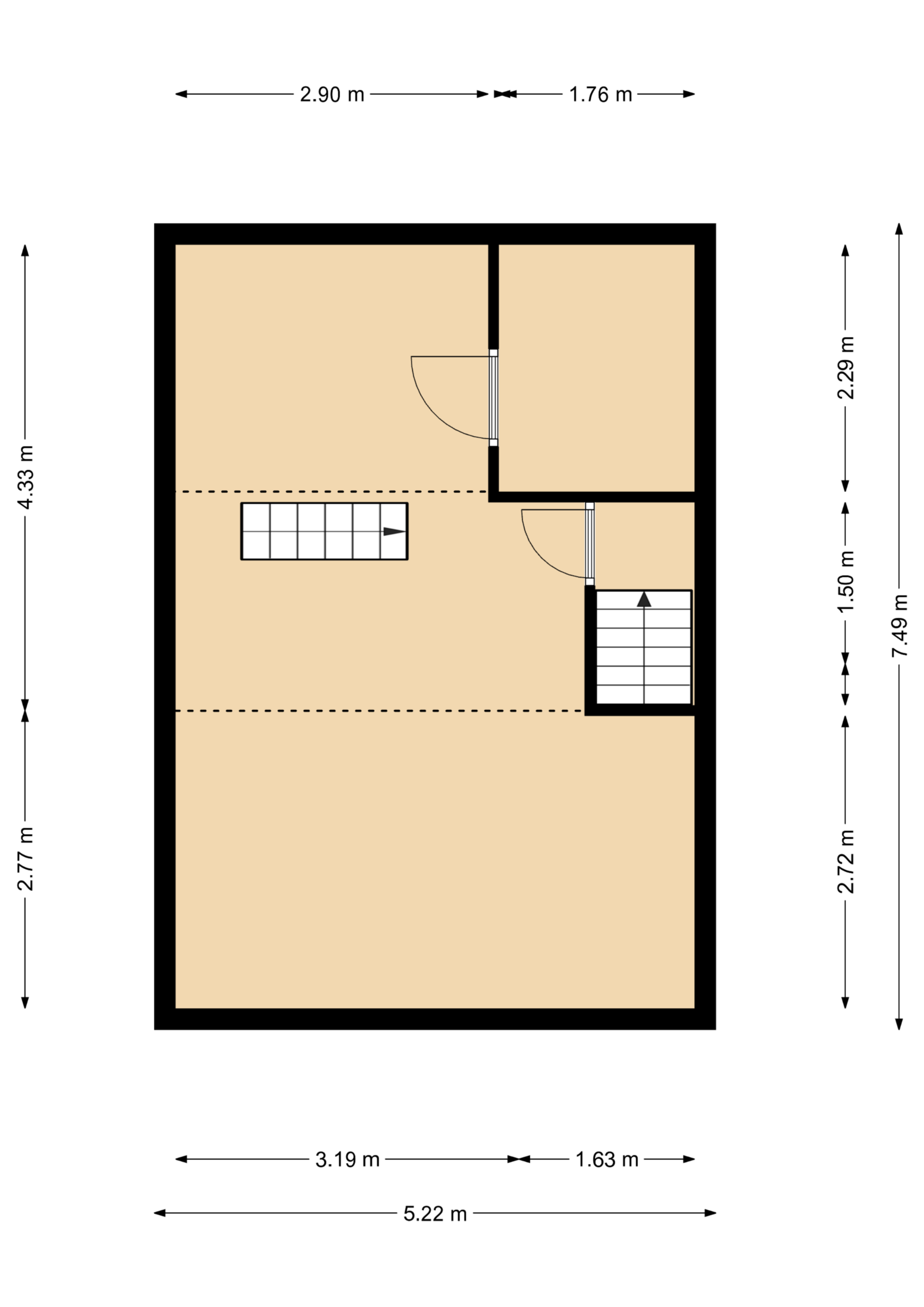 Plattegrond 2 van Violenstraat 21-a in Groningen