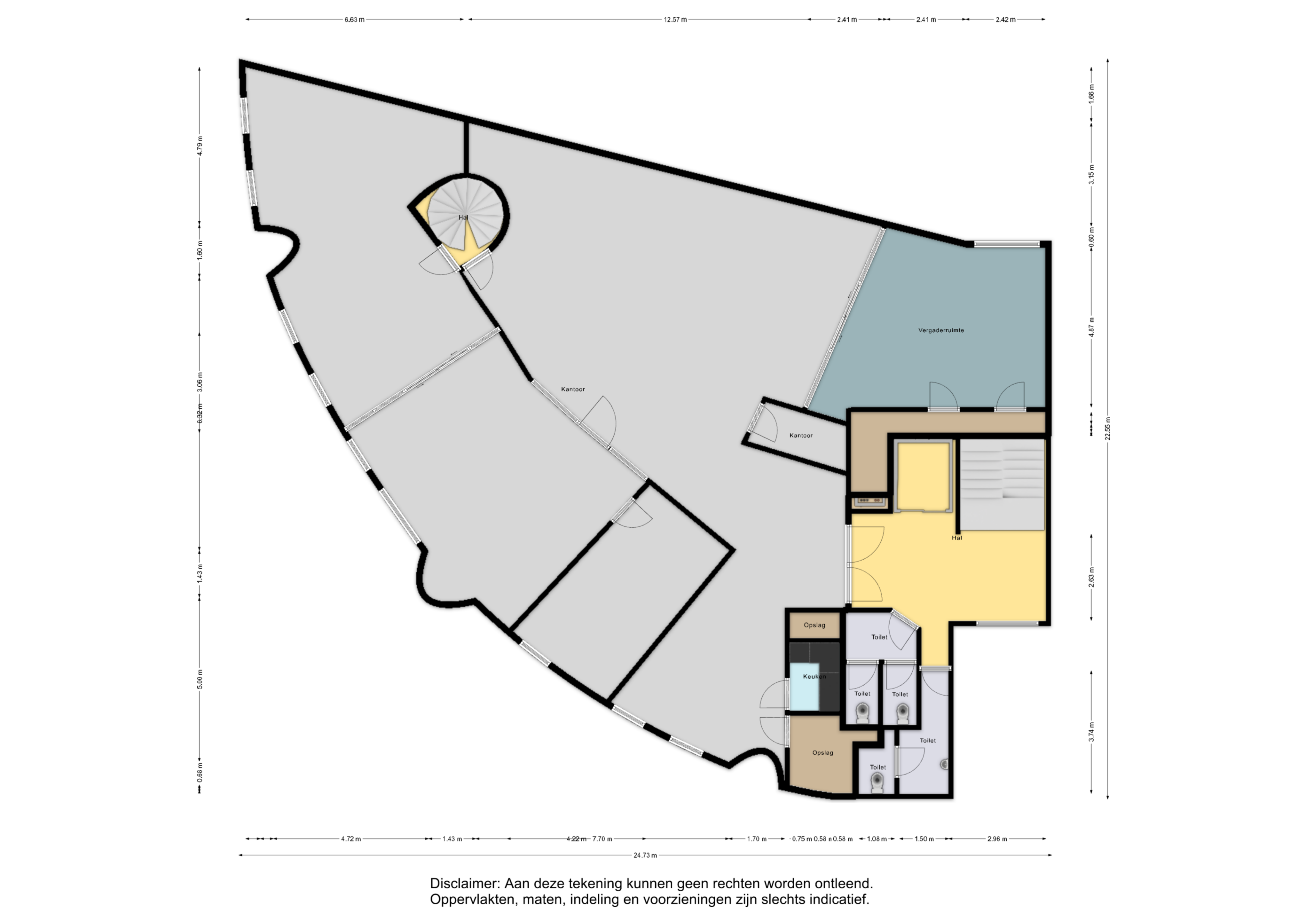 Plattegrond 1 van Westerkade 15-2 in Groningen