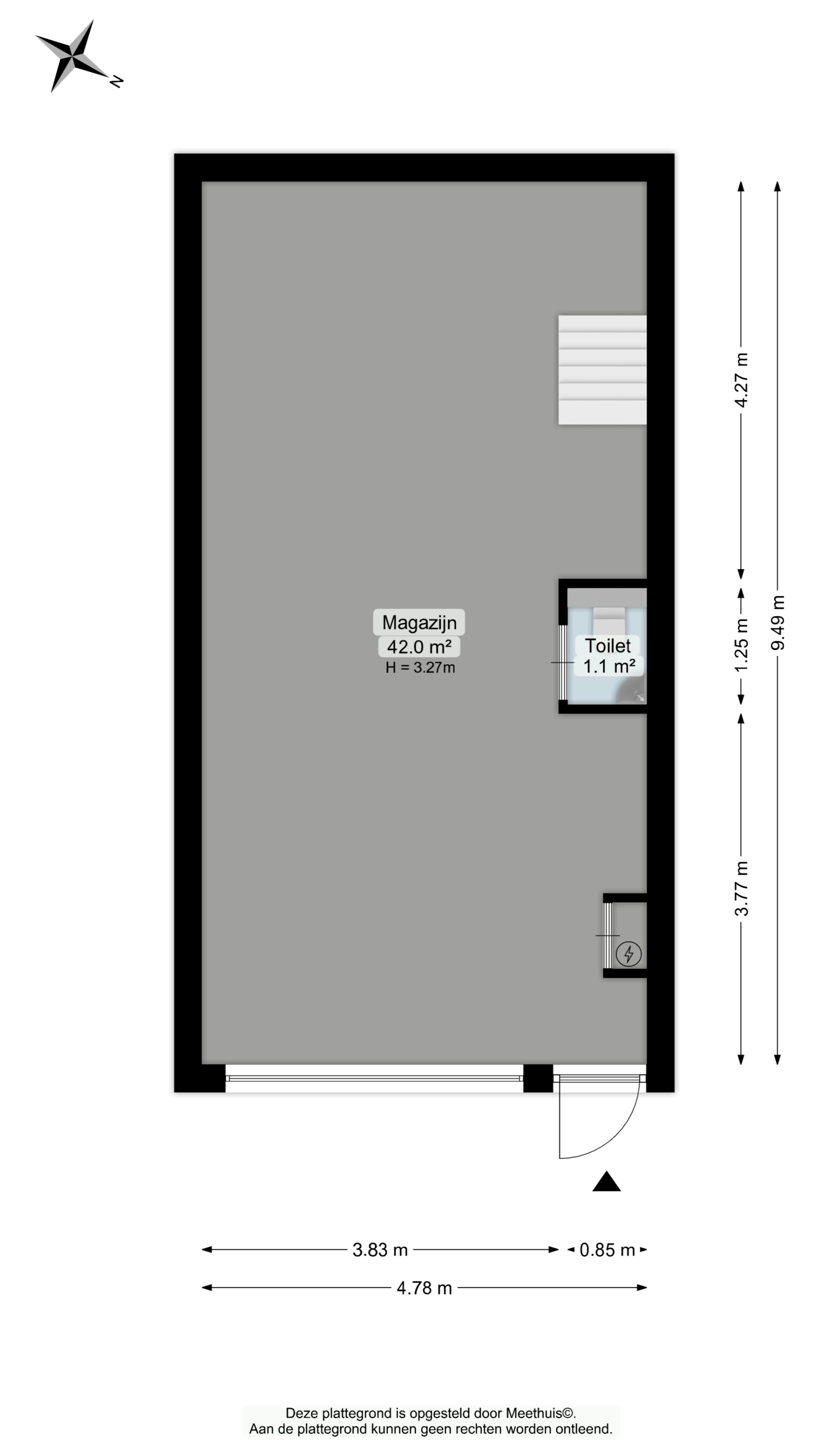 Plattegrond 1 van Verlengde Bremenweg 23 in Groningen